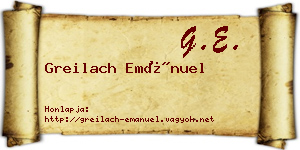 Greilach Emánuel névjegykártya